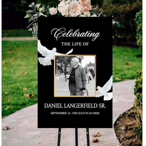 Personalized Funeral Welcome Signs, Celebration Of Life Yard Sign, Celebration of Life Decoration, Custom Memorial Sign, Minimalist Memorial Sign With Photo, Memory Signs For Funerals#8 - color: Design 8