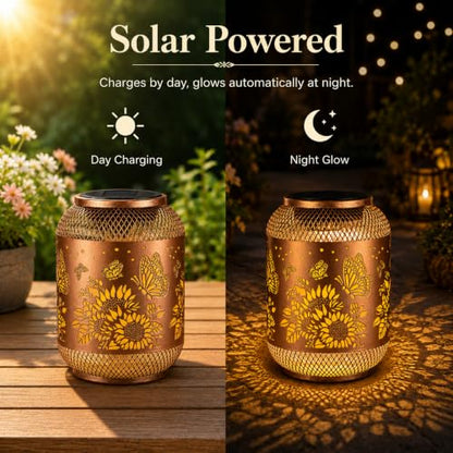 Butterfly Solar Lantern Outdoor Hanging Solar Garden Light Gifts for Women - color: Butterfly