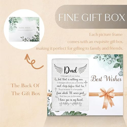 Memorial Gifts for Loss of Dad Picture Frame 4x6, Bereavement Sympathy Remembrance Gifts for Loss of Dad, In Memory of Father Picture Photo Frames for Tabletop Desk Decor