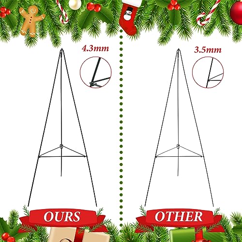 Soaoo 4 Christmas Wreath Stand Holder Metal Easel for Cemetery Grave,30inch | Christmas Wreath Stands for Outdoor, Metal Easel Holder, Cemetery Grave Marker, Gravestone Flower Display Decoration