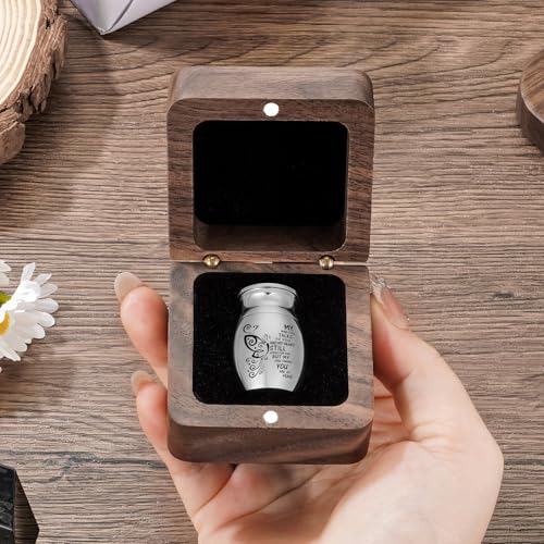 SOITIS Small Urns for Human Ashes Keepsake 1.2 Inches Stainless Steel Mini Urns for Ash Square Box Tiny Cremation Urns for Women Men Funeral Keepsake Urn - color: Square Box a