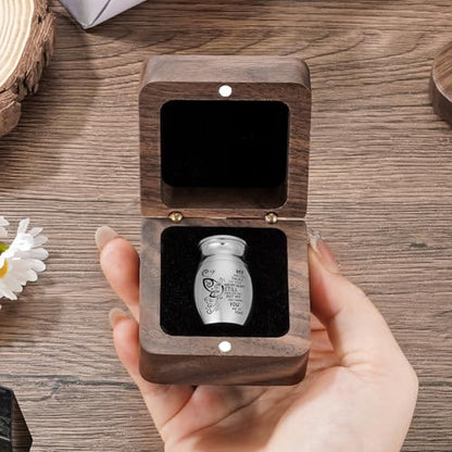 SOITIS Small Urns for Human Ashes Keepsake 1.2 Inches Stainless Steel Mini Urns for Ash Square Box Tiny Cremation Urns for Women Men Funeral Keepsake Urn - color: Square Box a