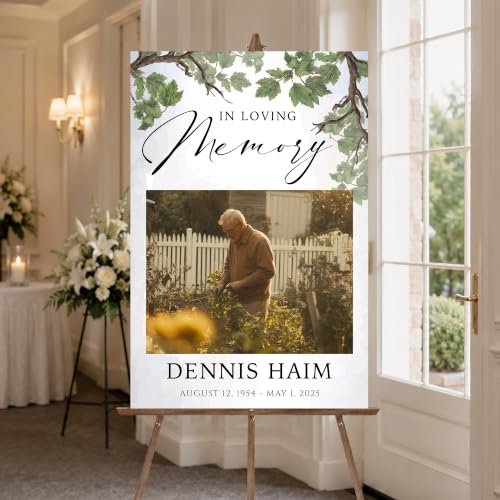 Personalized Editable Funeral Welcome Sign, SUNFLOWER - Large Weather-Resistant PVC Sign, 12' x 18', 24' x 18', 36' x 24' - color: #Version 13