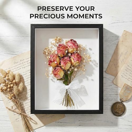 3 Pcs 8x10 Inch Shadow Box Frames Acrylic,Shadow Box Frame Display Cases,Cases for Pressed Flowers Keepsakes Tickets Photos (Black) - color: Black