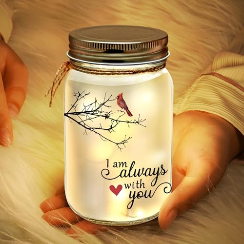 Personalized Memorial Mason Jar Night Light, Memorial Gift for Family Members Brother Sister, Sympathy Bereavement Gift for Loss Dad Loss (Memorial Style 02) - color: Memorial Style 02