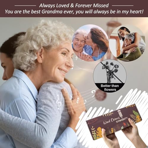 Memorial Gifts for Loss of Grandmother, 25''Memorial Wind Chimes for Loss of Grandma,Sympathy Gifts for Loss of Grandmother, Bereavement, Condolence, Remembrance Gifts,Windchimes in Memory of Grandma - size: Grandma
