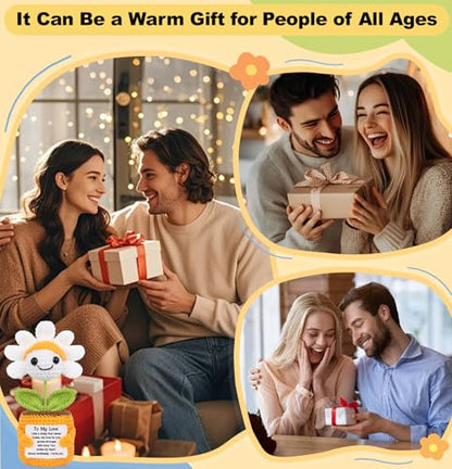 Sizobi Valentines Day Gifts for Him Her - Positive Daisy Crochet | Anniversary Birthday Gifts for Men Women Boyfriend Girlfriend Husband Wife, Couple Valentines Gift, I Love You Wedding Gift - style: To My Love