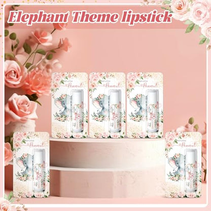 30 Pack Little Peanut Party Baby Shower Games Prizes Bulk Lip Balms Pink Elephant Party Gifts for Winners Boys Girls Gender Reveal Favors Decorations Baby Shower Souvenirs Gift Bags Stuffers - style: Elephant