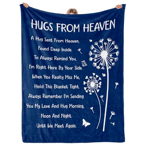 Memorial Gifts, Sympathy Gifts for Loss of Loved One, Blanket 60" x 50" - color: Dark Blue