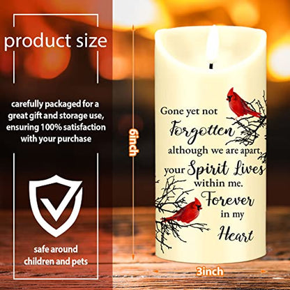 Gerrii Flameless Cardinal Memorial Sympathy Candle LED Battery,Bird Style | Sympathy Gift Loss of Loved One, Cardinal Quote Prayer Candle Flameless LED Battery Safe, Bereavement Remembrance Light - style: Bird Style