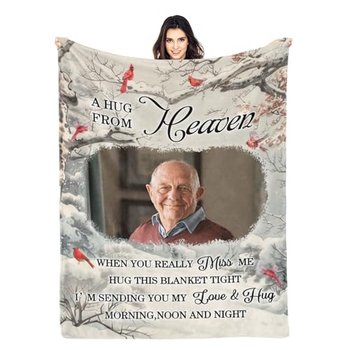 Personalized Memorial Blankets with Photos, in Memory of Loved One Gifts, Sympathy Bereavement Cardinal Blanket for Loss of Mom Dad Grandma Husband Son Daughter - color: New Arrivals-5