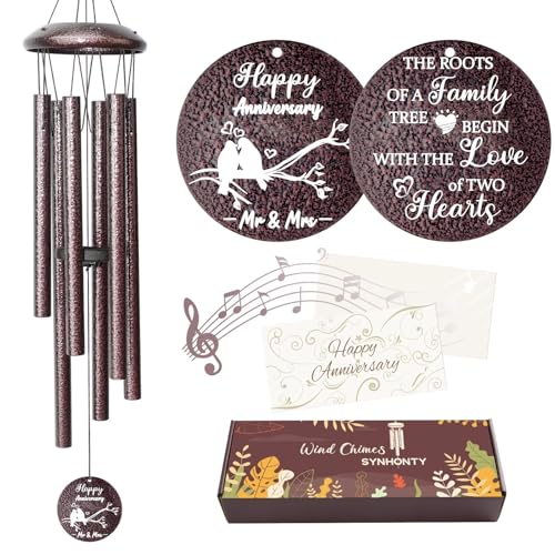 Anniversary Wind Chimes Gifts for Men Women, Happy Anniversary Decorations, 25" Wind Chimes Romantic Gift for Couple, Parents, Wife, Husband, Friends - size: Anniversary Gift