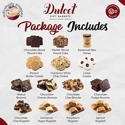 Dulcet Gift Baskets Sympathy Baskets Condolence Baskets - Grief Gifts for Women - Gift Basket Contains Individually Wrapped Slices of Pound Cake, Brownies, and Assortment of Cookies - Sympathy Gift Basket for Different Occassions - style: Sympathy