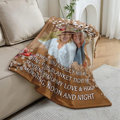 Vsmoedb Custom Memorial Blanket with Pictures for Loss of Loved One - color: Select01