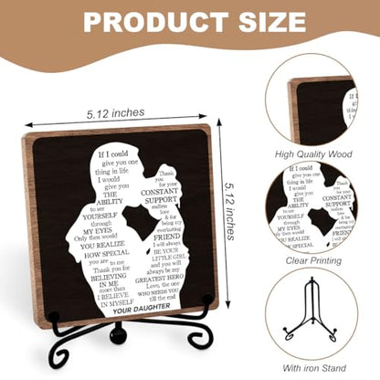 To My Dad Decor, Father Thanks Keepsake from Son Daughter,Heartwarming Sign | Father Appreciation Gift for Men, Thank You Dad Wooden Plaque, Fathers Day Birthday Gifts, Home Office Desk Decorations - style: To my dad