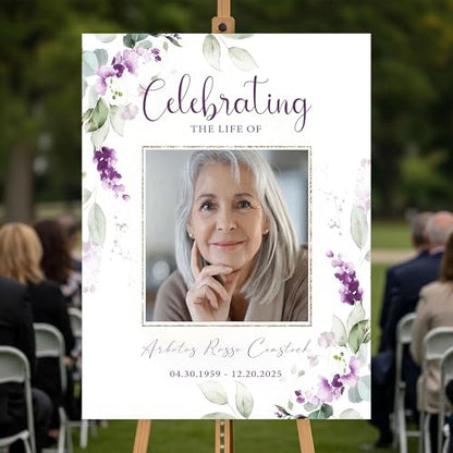 Celebration Of Life Welcome Sign, Personalized Celebration Of Life Welcome Sign, Funeral Memorial Sign, Funeral Welcome Poster, Loving Memory Poster, Celebration Of Life Sign, Celebration Of Life - color: Style#3