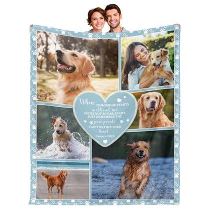 Ship Next Day, Custom Pet Memorial Blanket with Photos - Printed in USA, Personalized Pet Memorial Gifts for Dogs Cats Loss of Pet Sympathy Gift Dog Bereavement Remembrance Pet Loss Gifts - color: Style 15 - Pet