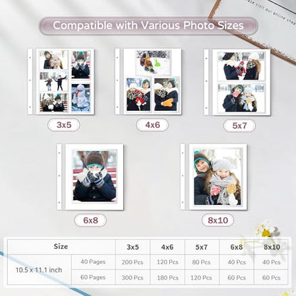 Popotop Large Photo Album Self Adhesive 4x6 5x7 8x10 Scrapbook Album DIY Picture Book,Gifts for Mom,Family Baby and Wedding,with Metal Pen and Plastic Board - color: Dark purple, size: 11.5"x10.6"40pages