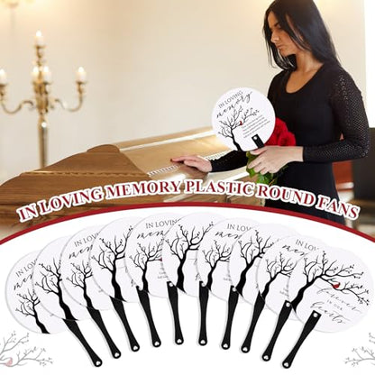 Teling 50 Pcs Funeral Favors Fans Memorial Plastic Celebration of Life Handheld Fans with Plastic Handle Hand for Funeral Guests Services Condolence Sympathy Gift Supplies(Cardinals) - style: Cardinals