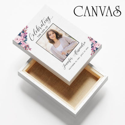 Celebrating the Life Memorial Sign Personalized - Funeral Welcome Sign, Celebration of Life Poster with Picture, Funeral Photo Display Board, In Loving Memory, Forever In Our Hearts Canvas #13 - color: Version #13