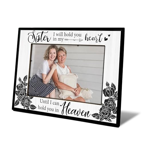 Loss of Sister Sympathy Gifts, Memorial Picture Frame, Remembrance Photo Frame, 4x6 Bereavement Frame for Tabletop Display - L08 - style: loss of sister 2