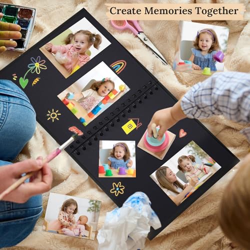 Scrapbook Photo Album 8"x8" 20 Sheets 40 Pages Hardcover Kraft Paper Black - color: Black, size: 8"x8" 20 Sheets