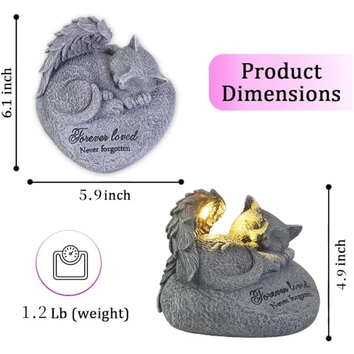 Cat Memorial Gifts for Loss of Cat,Pet Sympathy Gift,is Placed in The Outdoor Garden or Tombstone Loss of Pet Sympathy Gift