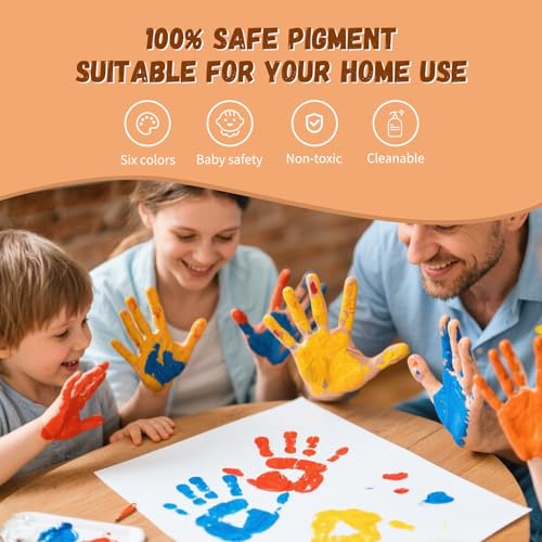 Family Handprint & Hand Casting Kit – DIY Craft Keepsake with Wooden Frame, Non-Toxic Paints, Baby Footprin Kit – Perfect Gifts for Grandparents, New Parents & Families (White, 4 Transparent Sheets) - color: White Frame, size: 4 Pages Acrylic Boards