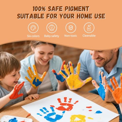 Family Handprint & Hand Casting Kit – DIY Craft Keepsake with Wooden Frame, Non-Toxic Paints, Baby Footprin Kit – Perfect Gifts for Grandparents, New Parents & Families (White, 4 Transparent Sheets) - color: White Frame, size: 4 Pages Acrylic Boards