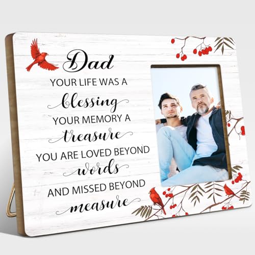 Your Life Was a Blessing Dad Wood Picture Frame,Memory Gifts for Loss of Dad,Memorial Gift for Loss of Daddy,Sympathy Gifts Condolences Gift - style: Dad-2