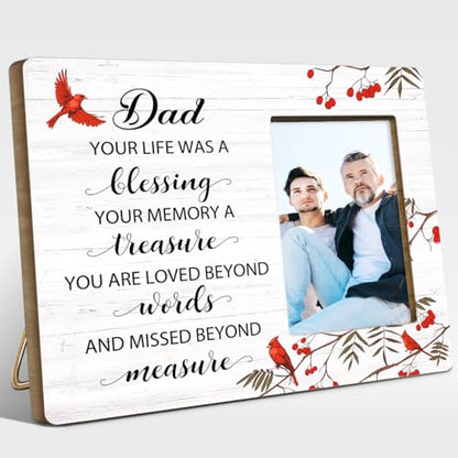 Your Life Was a Blessing Dad Wood Picture Frame,Memory Gifts for Loss of Dad,Memorial Gift for Loss of Daddy,Sympathy Gifts Condolences Gift - style: Dad-2