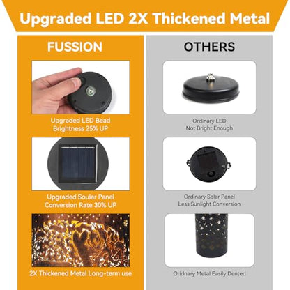 Deer Solar Lanterns Outdoor Waterproof, Birthday Gifts for Women | Garden Decor Gifts for Mom, Metal Solar Hanging Lights for Patio、Yard、Balcony、Porch - style: Deer