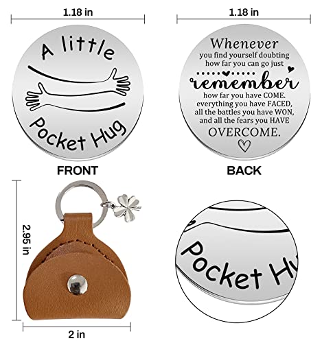 Advivio Pocket Hug Stainless Steel Memorial Token Double Sided Engraved Keychain Long Distance Relationship Keepsake Gift - color: Whenever You Find
