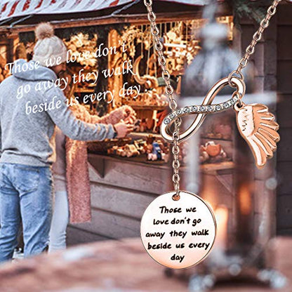Zuo Bao Memorial Bracelet In Memory Of Dad Mom Sympathy Gift Those We Love Don't Go Away They Walk Beside Us Every Day Loss Jewelry for Her - color: those we love Y necklace RG
