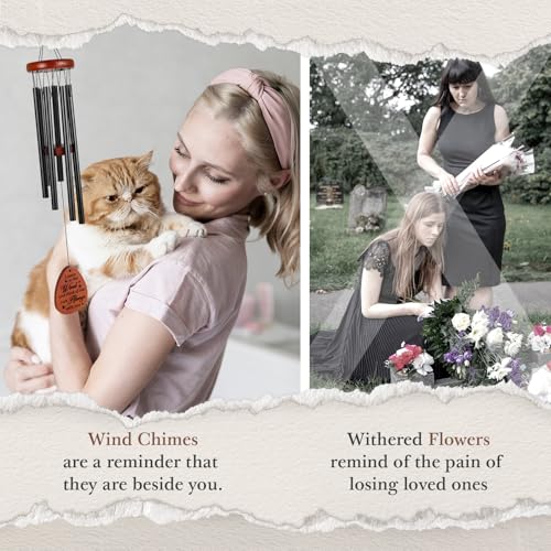 SteadStyle Cat Memorial Gifts for Loss of Cat, Pet Memorial Wind Chimes | Pet Memorial Gifts for Cats, Loss of Cats Sympathy Gift, Remembrance Sympathy Wind Chime Outdoor Garden Patio 25.5 In - size: 25.5 In