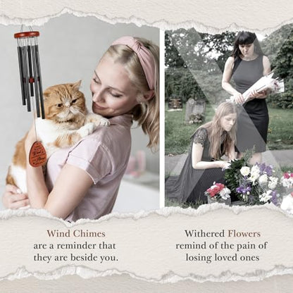 SteadStyle Cat Memorial Gifts for Loss of Cat, Pet Memorial Wind Chimes | Pet Memorial Gifts for Cats, Loss of Cats Sympathy Gift, Remembrance Sympathy Wind Chime Outdoor Garden Patio 25.5 In - size: 25.5 In