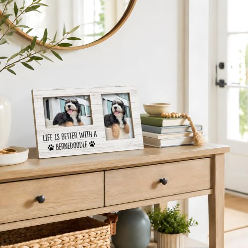 Bernedoodle Gifts Double Picture Frame 4x6, Dog Two Photo Frame - color: color-11
