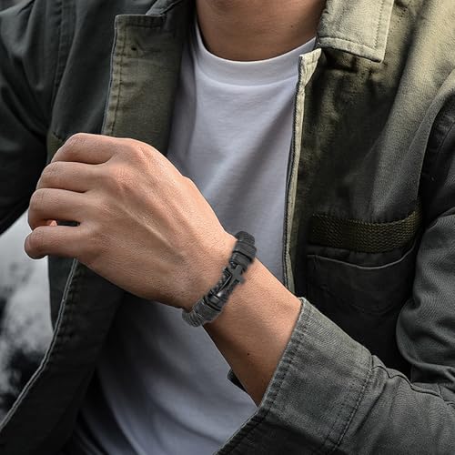 abooxiu Urn Bracelet for Ashes Leather Cremation Bracelet for Human Ashes Stainless Steel Ash Bracelets Memorial Cremation Jewelry Keepsake Bangle for Men - style: Custom-Black Cross