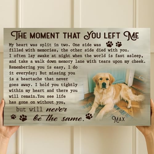 KiKiLuna Personalized Dog Memorial Canvas Wall Art - color: Design 7