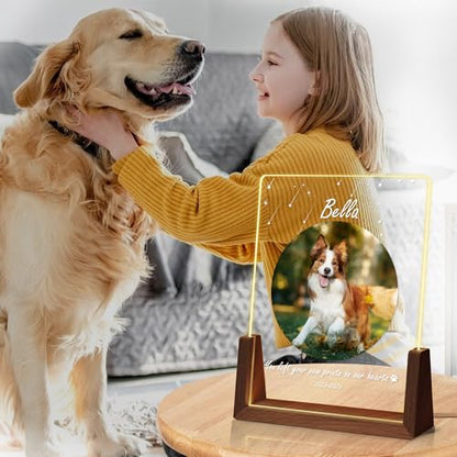 Personalized Dog Memorial Gifts, Custom Acrylic Light Up Picture Frame | Custom Pet Loss Gifts Cat Pet Memorial Gifts with Pictures for Pet Lover, Loss of Dog Sympathy Gifts - color: style-6