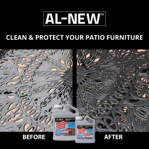 AL-NEW Aluminum Restoration Cleaning Solution | Clean & Restore Patio Furniture, Stainless Steel, and Other Household Metal Surfaces (32 Ounce Kit) - style: 32oz Kit