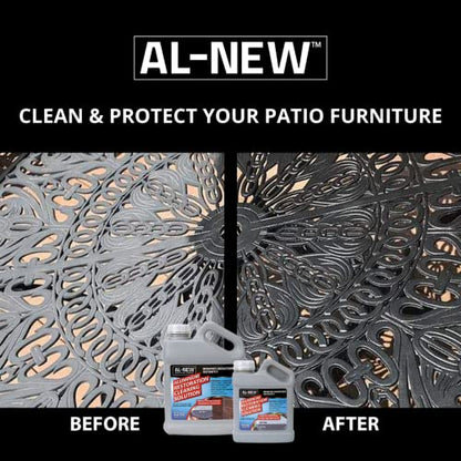 AL-NEW Aluminum Restoration Cleaning Solution | Clean & Restore Patio Furniture, Stainless Steel, and Other Household Metal Surfaces (32 Ounce Kit) - style: 32oz Kit