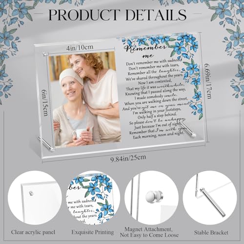 Roowest Flower Memorial Picture Frame Sympathy Gifts for Loss of Loved One Passed Away Acrylic Magnetic Photo Frames Bereavement for Mom, Dad, Family, 7 x 10 Inch - style: Flower