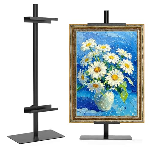Adjustable Tabletop Picture Frame Stand,Heavy Metal Base Adjustable Size Table Easels for Display,Picture Frame Holder Art Display Stand,Art Poster Rack,for Home Office Galleries