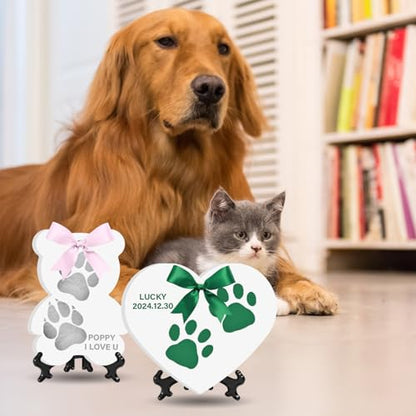Baby & Pet Handprint Footprint Paw Print Keepsake Kit – Non-Toxic Air-Dry Clay, Makes 2 Ornaments, Perfect for Twins, Newborn, Dogs, Cats, Baby Shower, New Mom & Pet Memorial Gifts