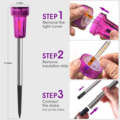 Halloween Solar Lights Outdoor Waterproof Purple Landscape Lights, 8 Pack - color: Purple, size: 8Pack