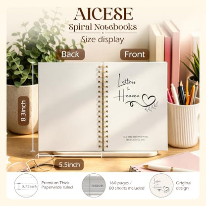 Letters to Heaven Grief Journal Gifts for Women Men 5.5x8.3in | Sympathy Journal Gifts for Loss of Loved One, Condolence Bereavement Grieving Gift Spiral Hardcover Notebook