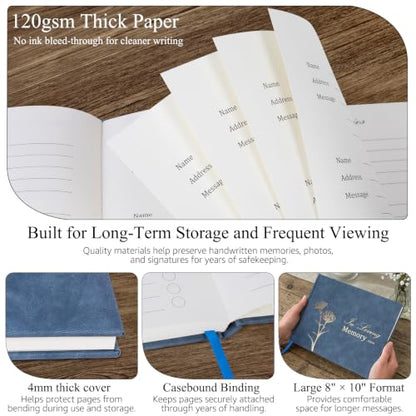 Funeral Guest Book 2026, Memorial Guest Book with Memory Pages, Family Tree & Gift Record, Hardcover Funeral Sign In Book for Up to 360 Guests, 8" x 10", for Memorial Service & Celebration of Life - style: Guest Book 2026