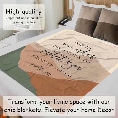 HIWX Boho Christian Psalm 91 Religious Throw Blanket 50x60 Protect - color: Protect 1, size: 50“L x 60”W