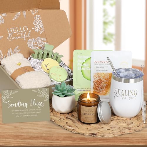 Thinking of You Care Package for Women - Get Well Soon GBasket for Sick Friend After Surgery Gifts Feel Better Gifts for Women, Sympathy Gift Baskets Sending Hugs, Self-Care Spa Gifts - style: Style 1